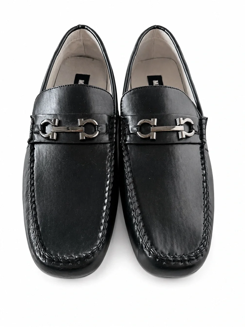 Steve Madden Black Leather Bit-Detail Loafers